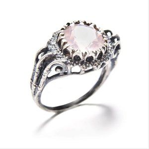 Bloodmilk Belonging to the Darkness Ring. Rose Quartz & Sterling Silver.